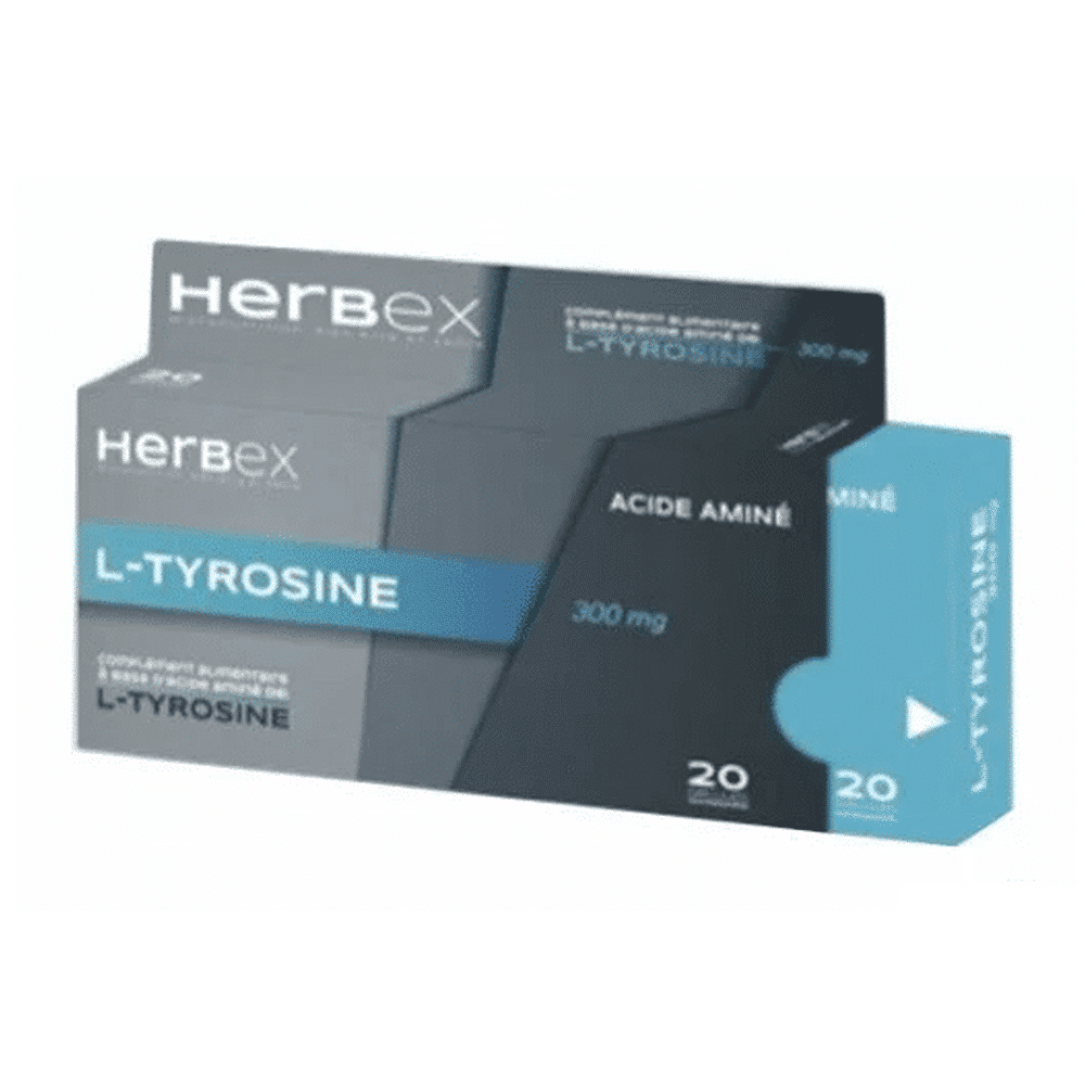 bonheur Boîte Herbex L-tyrosine 20 gélules complément alimentaire en Tunisie