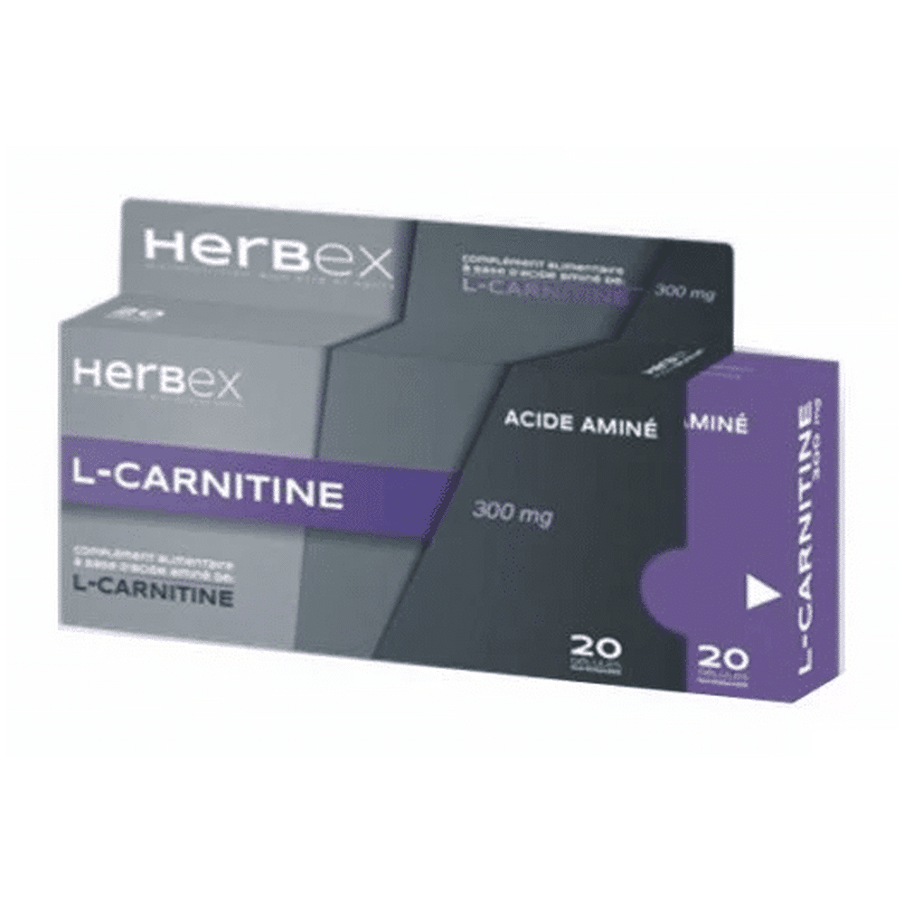 Herbex l-carnitine 300 mg Boite 20 gelules