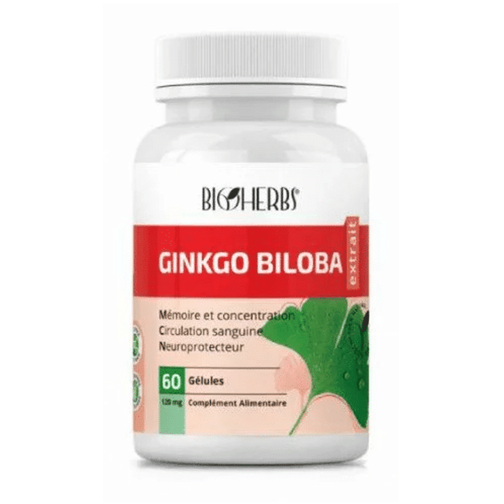 bonheur Boîte Bioherbs Ginko Biloba 60 gélules complément alimentaire en Tunisie