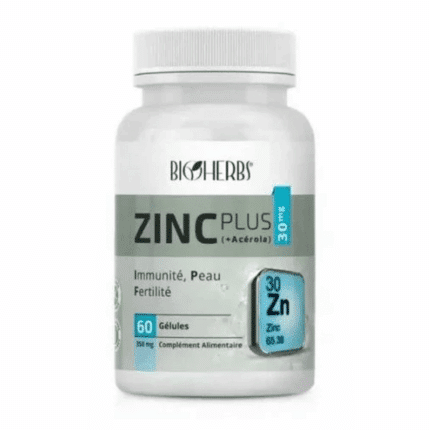 Boîte Bioherbs Zinc Plus + Acerola 60 gélules complément alimentaire en Tunisie
