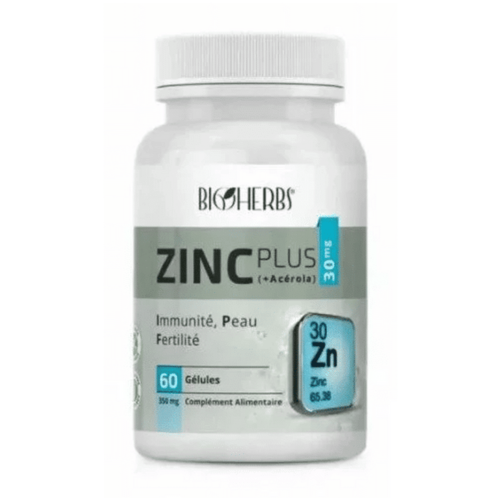 bonheur Boîte Bioherbs Zinc Plus + Acerola 60 gélules complément alimentaire en Tunisie