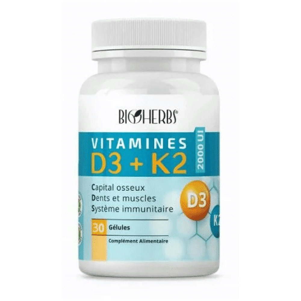 bonheur Boîte Bioherbs Vitamines D3+k2 30 gélules en Tunisie