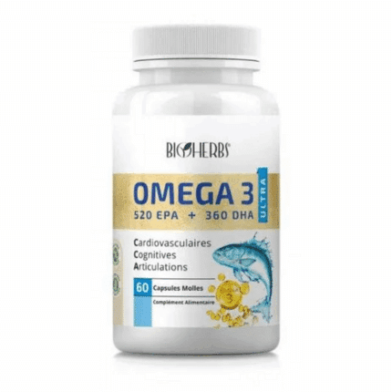 Boîte Bioherbs OMEGA 3 Ultra 60 Capsules complément alimentaire en Tunisie