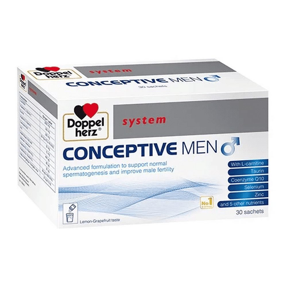 Doppelherz Aktiv Conceptive Poudre de Supplement de Vitamines pour Hommes 30 Sachets