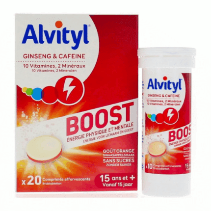 Boîte Alvityl Boost Ginseng et Caféine 20 comprimés complément alimentaire en Tunisie
