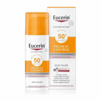 Fluid solaire visage eucerin pigment control SPF 50+ anti-taches, format 50ml pour routine Tunisie