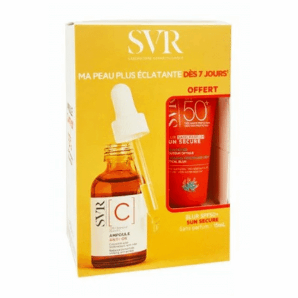 Coffret Svr Ampoule Pack [c] Anti-Ox Concentré Eclat 30 ml + Sun Secure Blur Spf50+ Sans Parfum 15ml en Tunisie