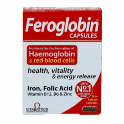Boîte Vitabiotics Feroglobin 30 Capsules complément alimentaire en Tunisie