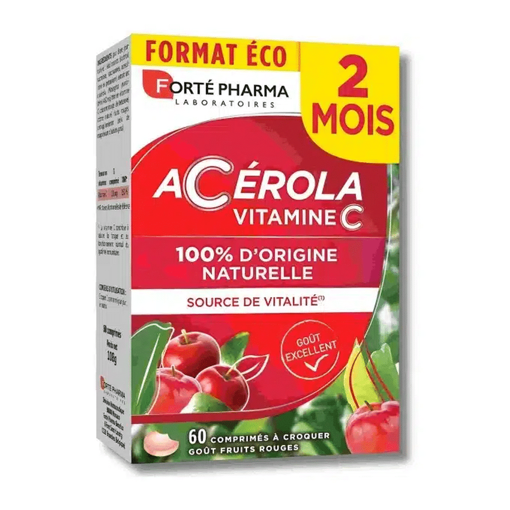 FORTE PHARMA ACEROLA Vitamine C 60 Comprimes a croquer