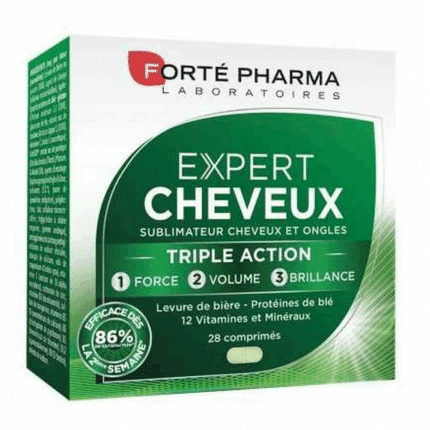 Boîte Forte Pharma Expert cheveux 28 comprimés pour le soin des cheveux en Tunisie