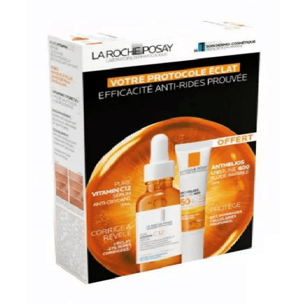 La Roche-Posay Coffret Pure Vitamin C12 Sérum + Uvmune 400 Fluide Invisible 15 ml Offert