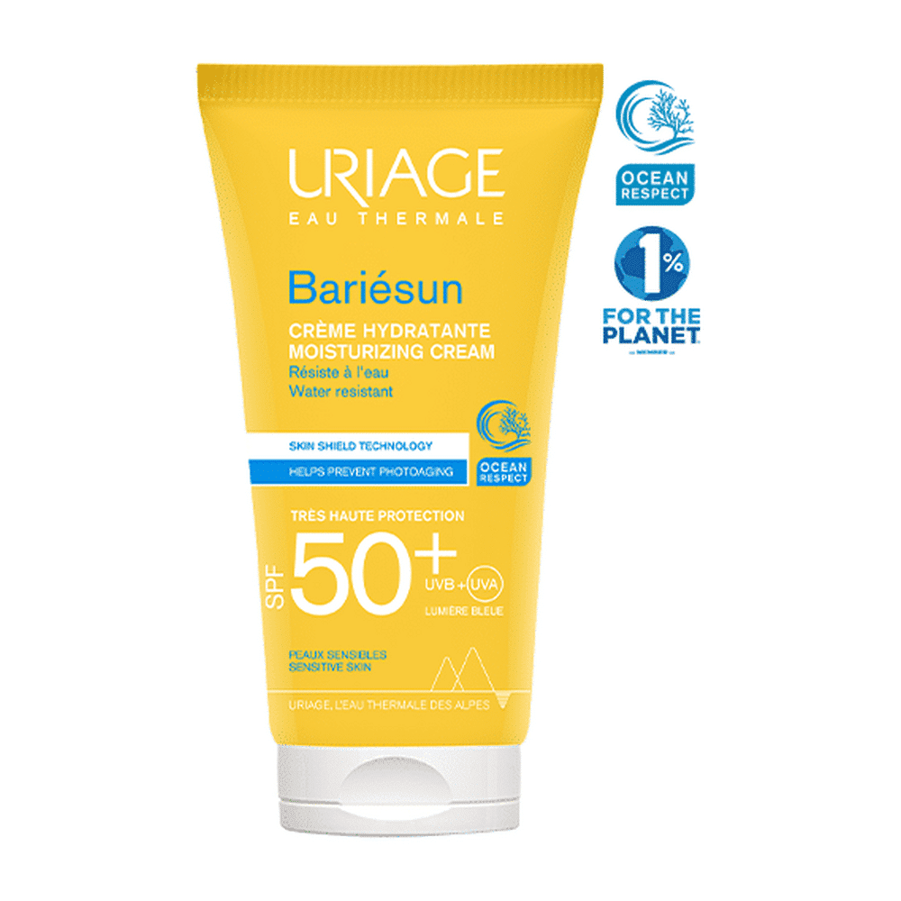 Uriage Bariésun Crème SPF50+ Tube uriage bariésun crème SPF50+ protection solaire visage peaux sèches sensibles Tunisie