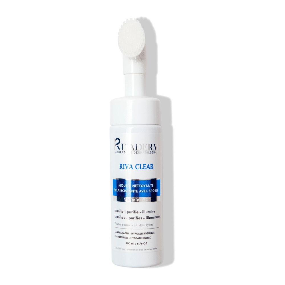 rivaderm-riva-clear-mousse-nettoyante-eclaircissante-200ml Rivaderm Mousse Nettoyante Eclaircissante Avec Brosse 200ml pour le soin du visage en Tunisie