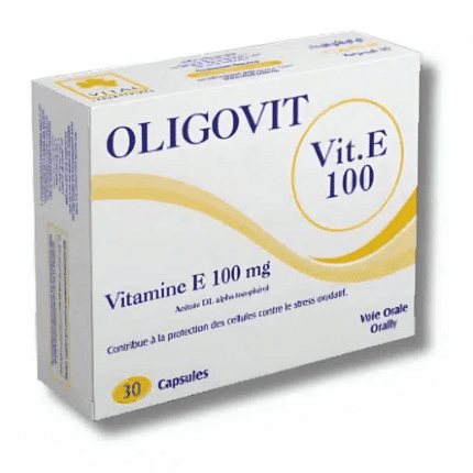 Boîte Vital - Oligovit Vitamine E 100 mg 30 gélules en Tunisie