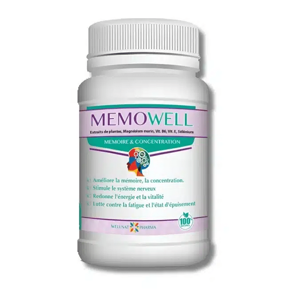 wellnat-pharma-memowell-boite-de-30-complements-alimentaires Memowell boîte de 30 complément alimentaire en Tunisie